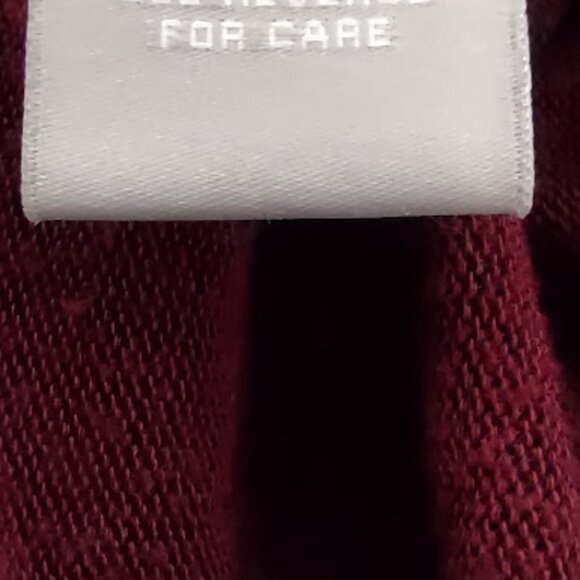 JOAN VASS CRANBERRY SHEER COWLED OPEN FRONT OVERSIZED VERY LONG SWEATER SIZE S - Picture 7 of 8